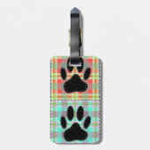 犬の手のパターンキルト ラゲッジタグ (裏面縦)
