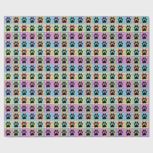 犬の手のパターンキルト ラッピングペーパー (フラット)