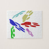 犬の手のプリントと水玉模様 ジグソーパズル (横)