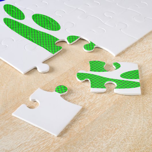 犬の手のプリントと水玉模様 ジグソーパズル (側面)