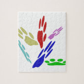 犬の手のプリントと水玉模様 ジグソーパズル (縦)