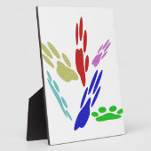 犬の手のプリントと水玉模様 フォトプラーク (側面)