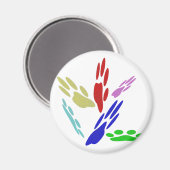 犬の手のプリントと水玉模様 マグネット (正面/裏面)