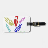 犬の手のプリントと水玉模様 ラゲッジタグ (正面横)