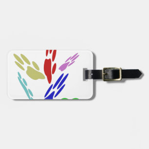 犬の手のプリントと水玉模様 ラゲッジタグ