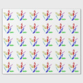 犬の手のプリントと水玉模様 ラッピングペーパー (フラット)