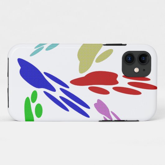 犬の手のプリントと水玉模様 Case-Mate iPhoneケース (裏面(横))