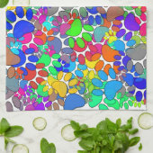 犬の手のプリントをたくさん キッチンタオル (折り畳み)