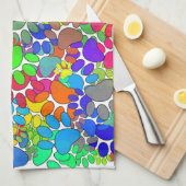 犬の手のプリントをたくさん キッチンタオル (四つ折り)