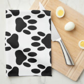 犬の手のプリントを上下に キッチンタオル (四つ折り)