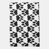 犬の手のプリントを上下に キッチンタオル (縦)