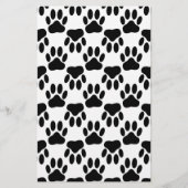 犬の手のプリントを上下に 便箋 (正面)