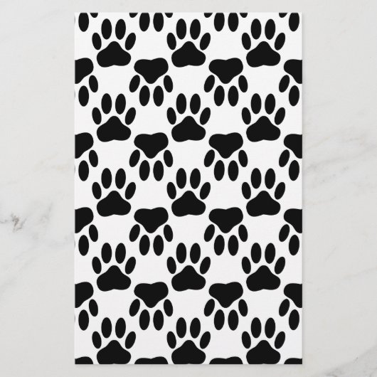 犬の手のプリントを上下に 便箋 (正面)