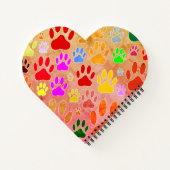 犬の手のプリントヴィンテージの背景 ノートブック (裏面)