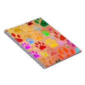 犬の手のプリントヴィンテージの背景 ノートブック (右側)