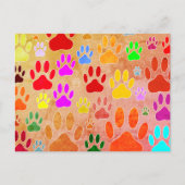 犬の手のプリントヴィンテージの背景 ポストカード (正面)