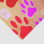 犬の手のプリントヴィンテージの背景 薄葉紙 (詳細)