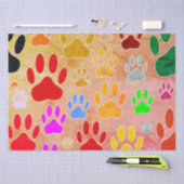 犬の手のプリントヴィンテージの背景 薄葉紙 (クラフト)