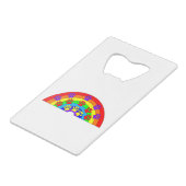 犬の手のプリント付きレインボー クレジットカード栓抜き (裏面アングル)