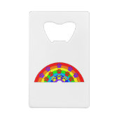 犬の手のプリント付きレインボー クレジットカード栓抜き (裏面)