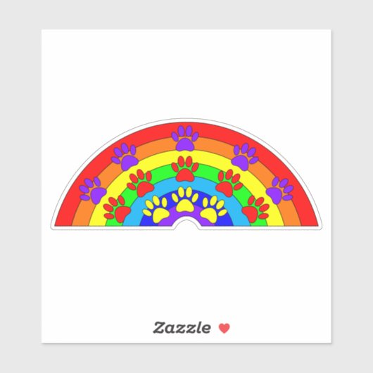 犬の手のプリント付きレインボー シール (シート)