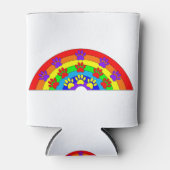 犬の手のプリント付きレインボー 缶クーラー (正面)