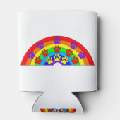 犬の手のプリント付きレインボー 缶クーラー (裏面)