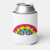 犬の手のプリント付きレインボー 缶クーラー (缶裏面)