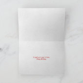 犬の手のプリント付き赤いハート カード (内部)