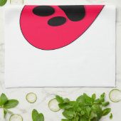 犬の手のプリント付き赤いハート キッチンタオル (折り畳み)