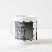 犬の手のプリント写真フレーム コーヒーマグカップ (正面左)