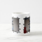 犬の手のプリント写真フレーム コーヒーマグカップ (中央)