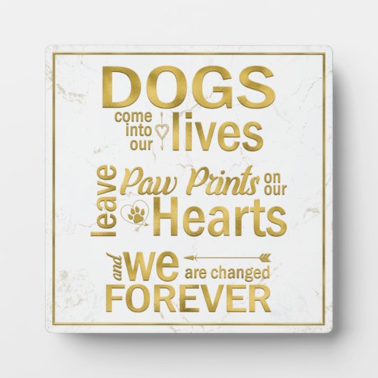 犬の手のプリント私たちのハートメモリアル フォトプラーク (正面)