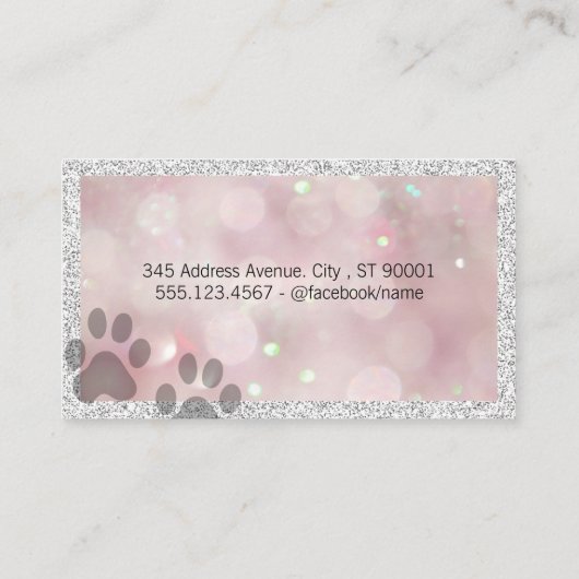 犬の手のプリント | シザーズロゴ 名刺 (裏面)