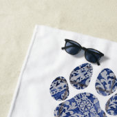 犬の手のプリント – ポルトガルのタイル ビーチタオル (インサイチュ)