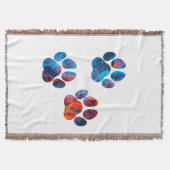 犬の手のプリント – 水中のインク スローブランケット (正面)