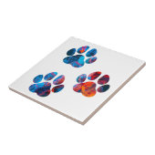 犬の手のプリント – 水中のインク タイル (側面)