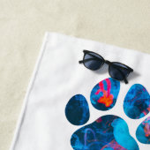 犬の手のプリント – 水中のインク ビーチタオル (インサイチュ)