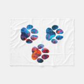 犬の手のプリント – 水中のインク フリースブランケット (正面(横))