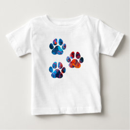 犬の手のプリント – 水中のインク ベビーTシャツ
