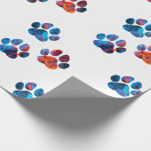 犬の手のプリント – 水中のインク ラッピングペーパー (角)