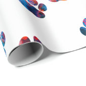 犬の手のプリント – 水中のインク ラッピングペーパー (ロールコーナー)