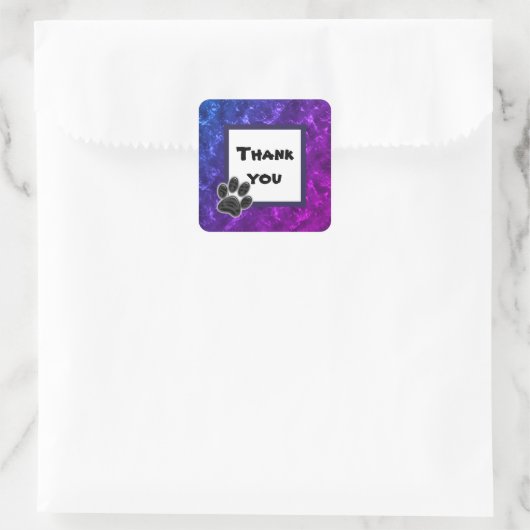 犬の手の印刷の感謝の意鮮やか味 スクエアシール (バッグ)