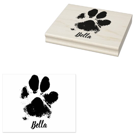 犬の手の印刷パーソナライズされたペットの名前と印象 ラバースタンプ (押印)