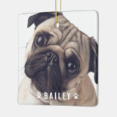犬の手の名前のペットの写真プレート セラミックオーナメント (左)