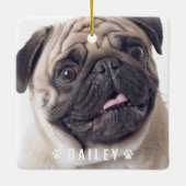 犬の手の名前のペットの写真プレート セラミックオーナメント (裏面)