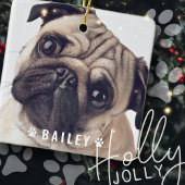 犬の手の名前のペットの写真プレート セラミックオーナメント