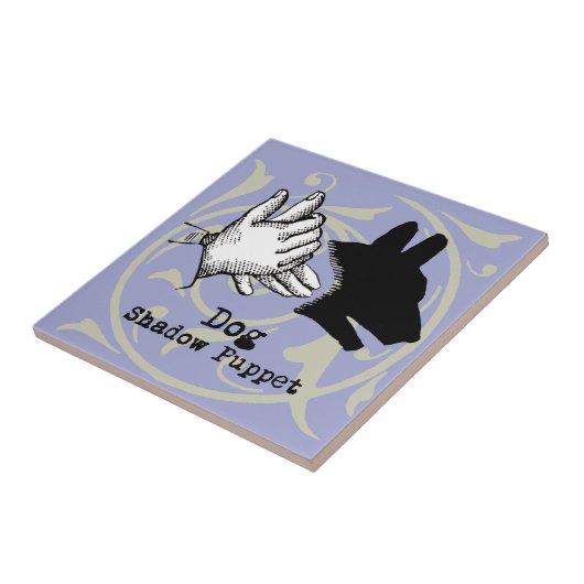 犬の手の操り人形シャドウゲームヴィンテージ タイル (側面)