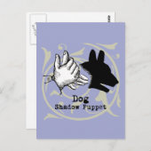 犬の手の操り人形シャドウゲームヴィンテージ ポストカード (正面/裏面)