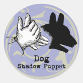 犬の手の操り人形シャドウゲームヴィンテージ ラウンドシール (正面)